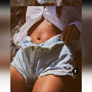 NWT Zara‎ High rise frayed jeans shorts,100% cotton denim,size 10/jeans …